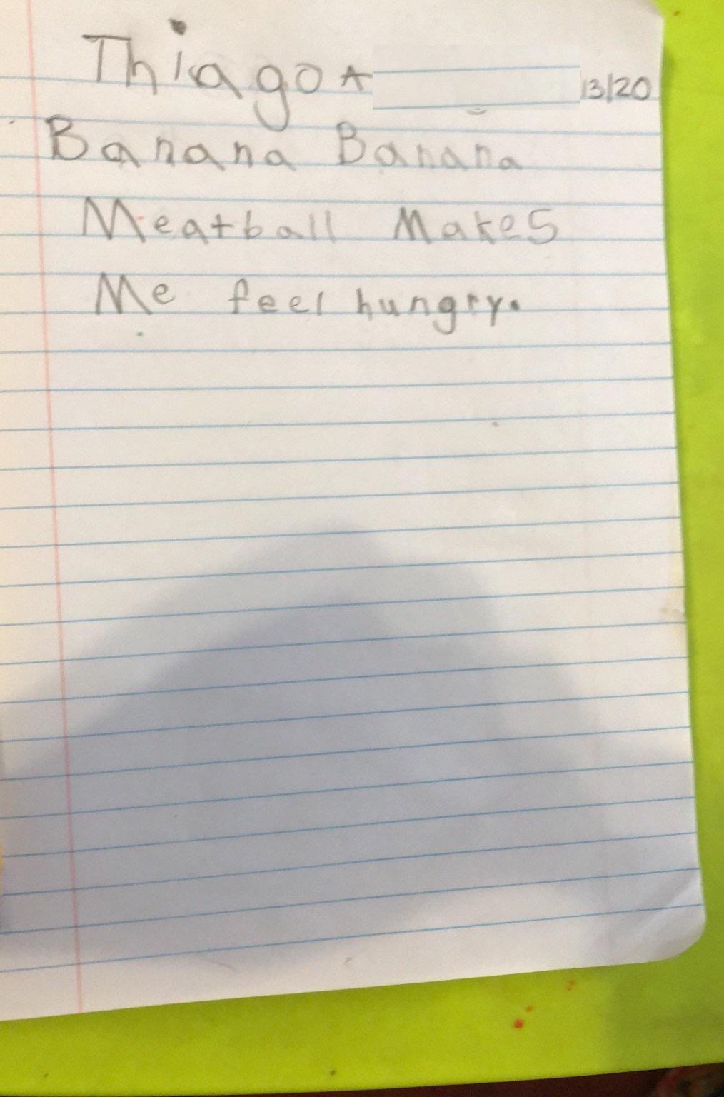 a boys journal entry