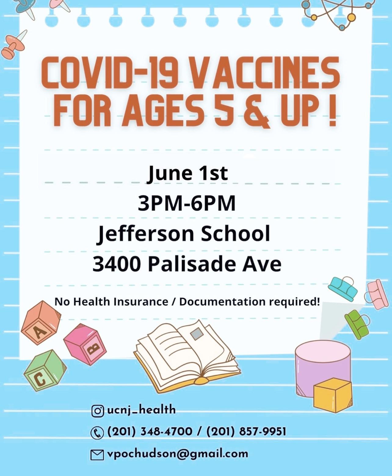 COVID-19 Vaccines For Ages 5 & Up Are Now Available-English Flyer